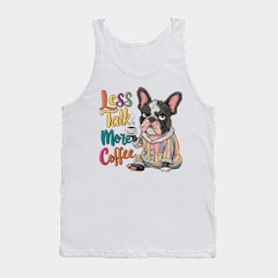 Illustration design of adorable and grumpy French bulldog, wearing warm pajamas (2) Tank Top